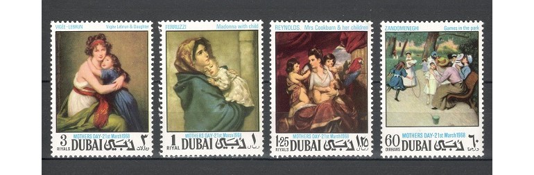 DUBAI 1968 - PICTURA - SERIE DE 4 TIMBRE - NESTAMPILATA - MNH / pictura1032
